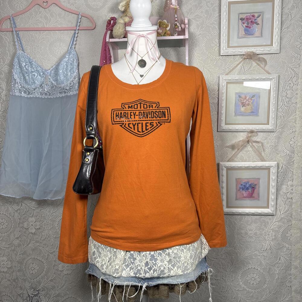 y2k vintage‎ harley davidson rhinestone long sleeve